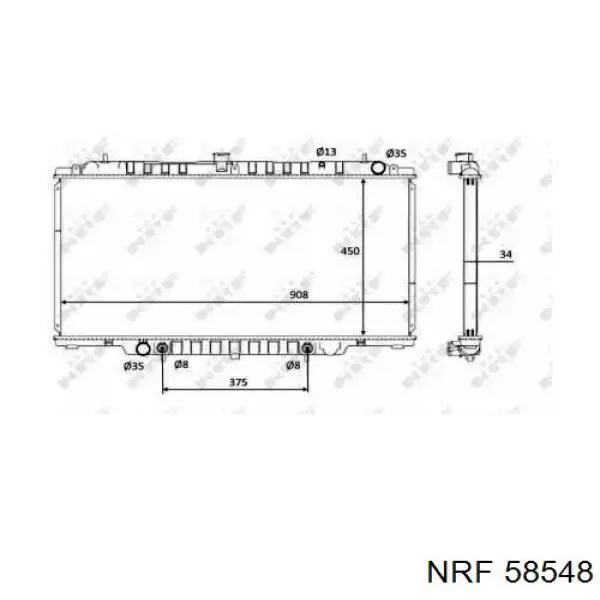 58548 NRF Radiador de esfriamento de motor