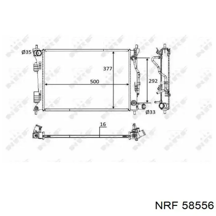 58556 NRF radiador de esfriamento de motor