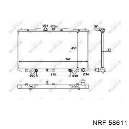 Радиатор 58611 NRF