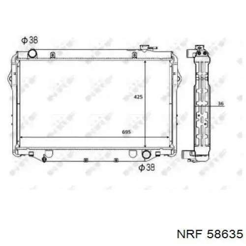 58635 NRF radiador de esfriamento de motor