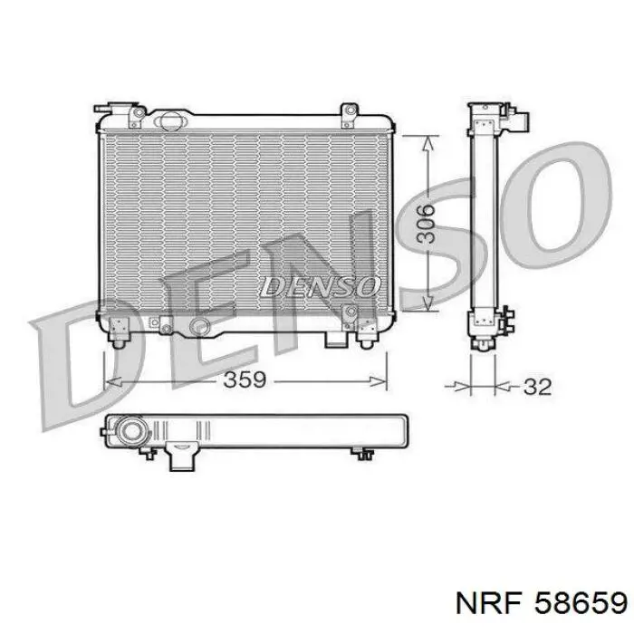 Radiador refrigeración del motor 58659 NRF