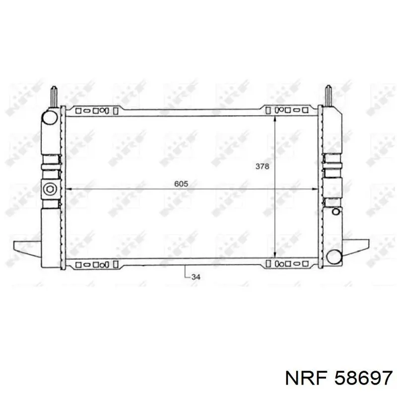 Купить 58697 NRF Радиатор водяной