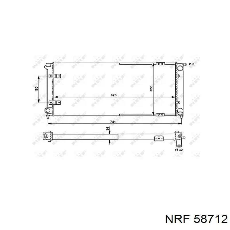 Радиатор охлаждения двигателя NRF 58712 цена, от 45.43 USD