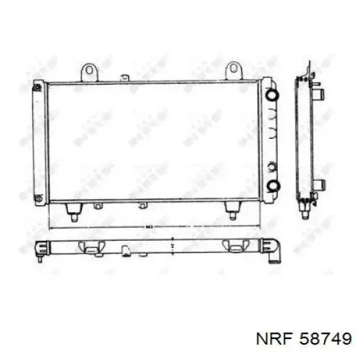 Radiador refrigeración del motor 58749 NRF