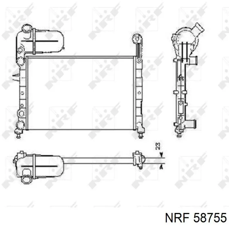 Radiador refrigeración del motor 58755 NRF