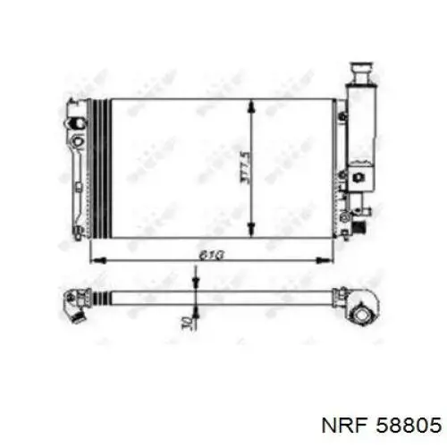 Радиатор охлаждения двигателя NRF 58805 цена, от 67.86 USD