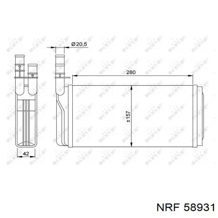 Radiador de calefacción 58931 NRF