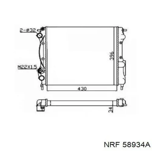 Радиатор 58934A NRF