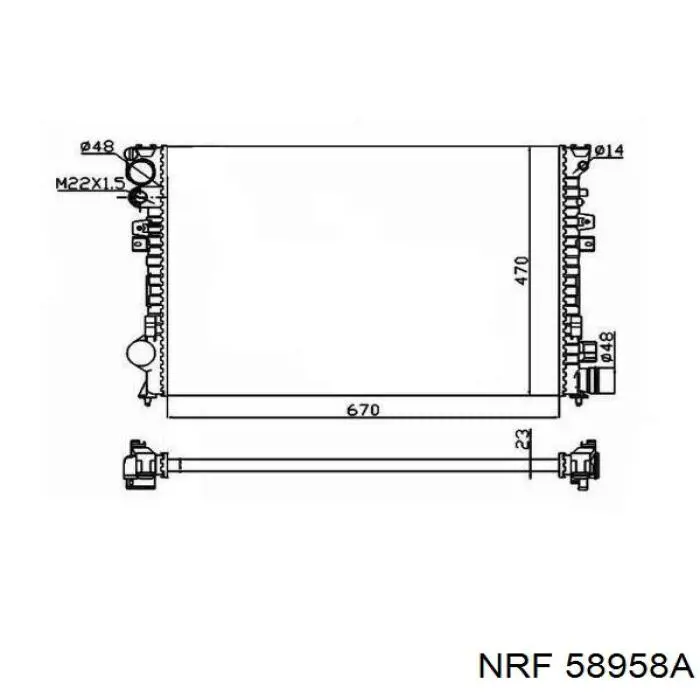 58958A NRF radiador de esfriamento de motor