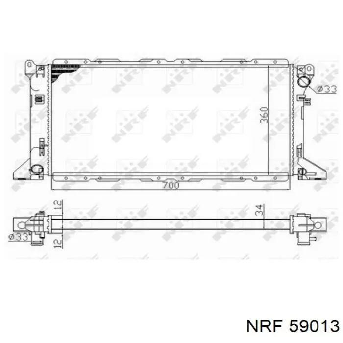 Радиатор охлаждения двигателя NRF 59013 цена, от 108.52 USD