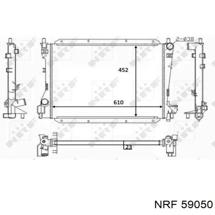 Radiador refrigeración del motor 59050 NRF