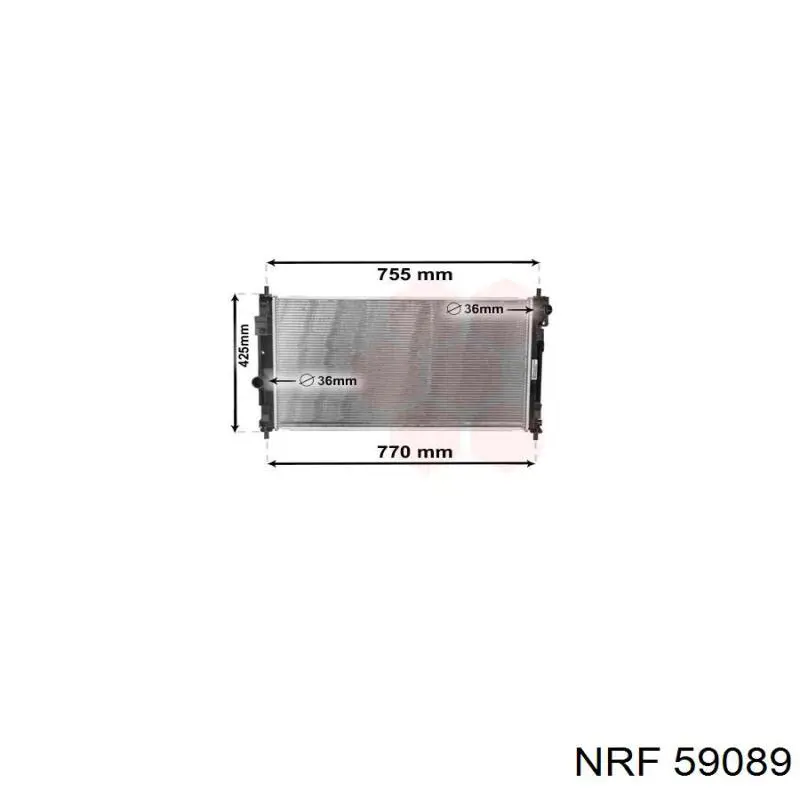 Radiador refrigeración del motor 59089 NRF