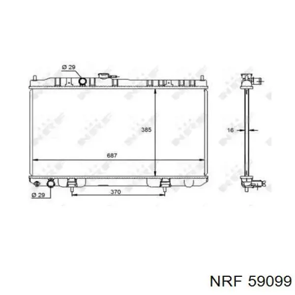 Radiador refrigeración del motor 59099 NRF