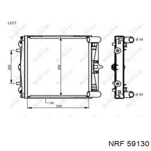 Радиатор охлаждения двигателя левый NRF 59130
