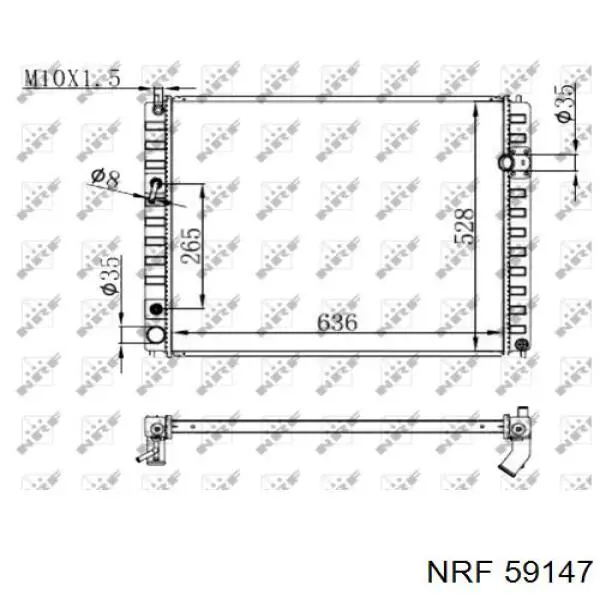 Radiador refrigeración del motor 59147 NRF
