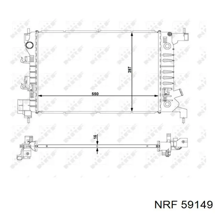 Radiador refrigeración del motor 59149 NRF