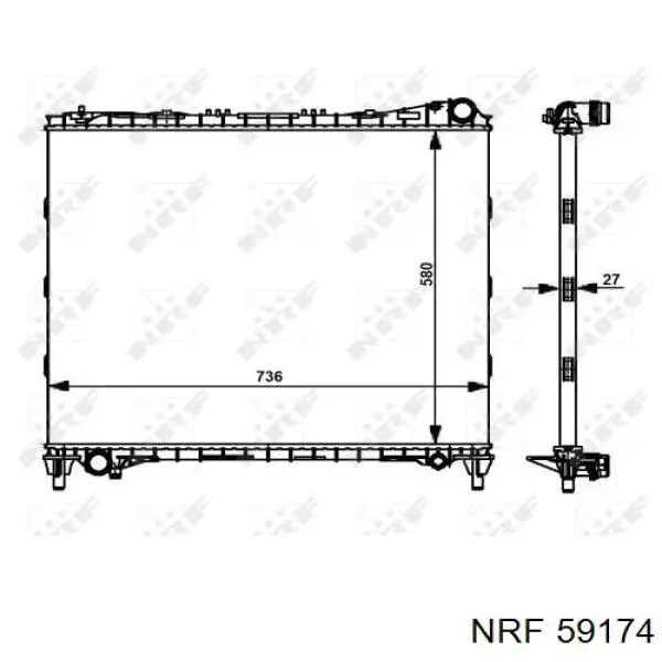 Radiador refrigeración del motor 59174 NRF
