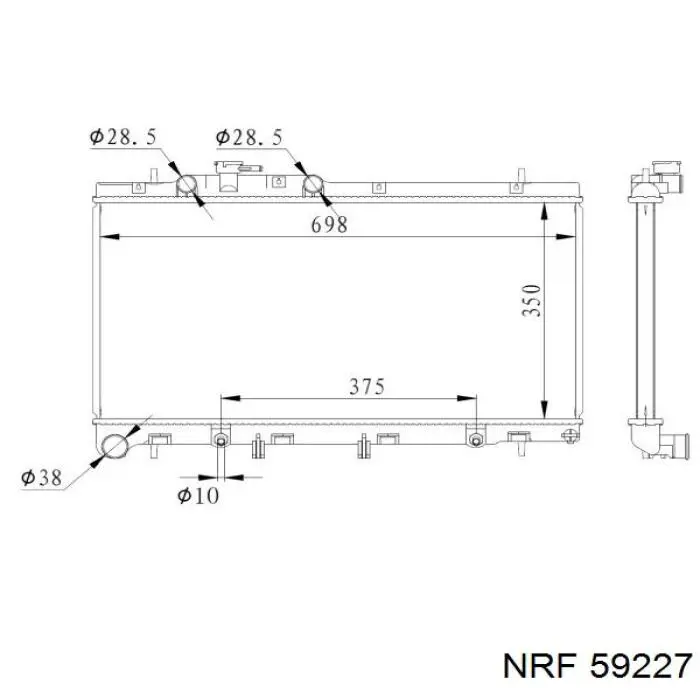 Radiador refrigeración del motor 59227 NRF