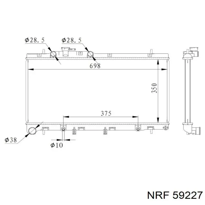 59227 NRF radiador de esfriamento de motor