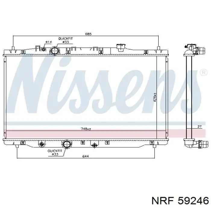 Радиатор охлаждения Denso DRM40054