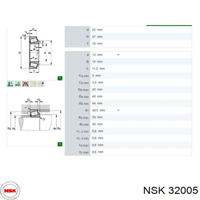 Купить 32005 NTN Подшипник ступицы задней наружный
