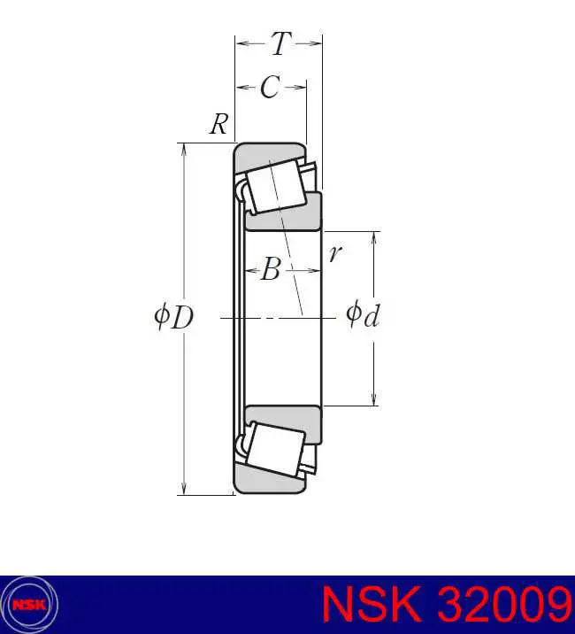 32009 NSK подшипник ступицы передней внутренний