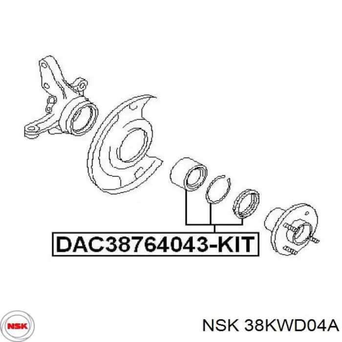 Подшипник ступицы 38KWD04A NSK