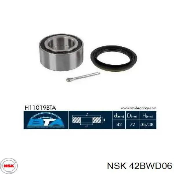 Подшипник ступицы 42BWD06 NSK