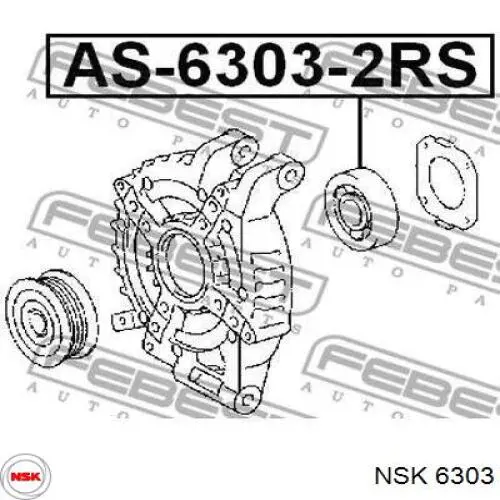 Подшипники генератора 6303 NSK