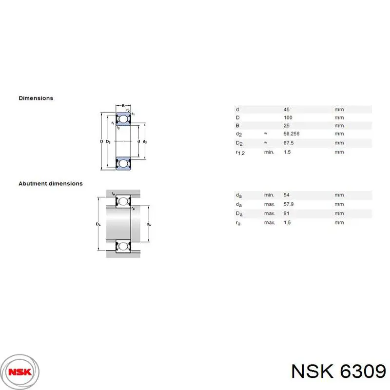Купить 6309 NSK Подшипник КПП