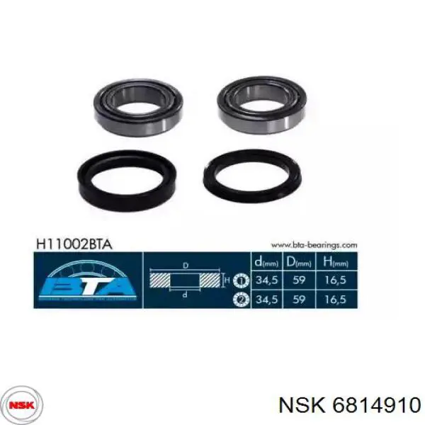 6814910 NSK Подшипник ступицы передней