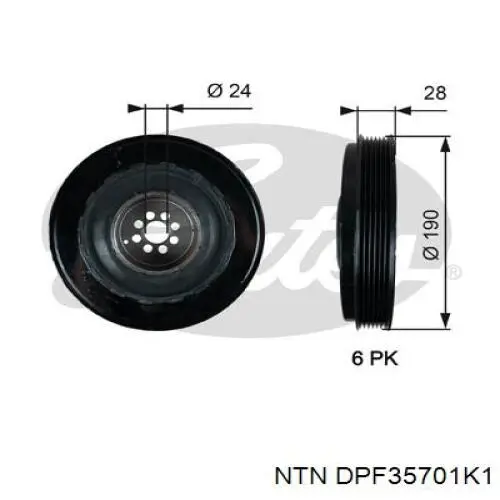 Шкив коленвала DPF35701K1 NTN