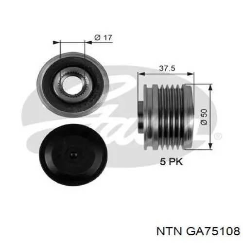 Шкив генератора GA75108 NTN