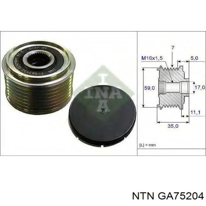 GA752.04 NTN шкив генератора