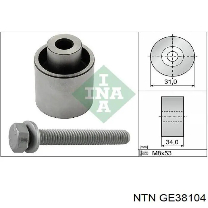 GE381.04 NTN rolo parasita da correia do mecanismo de distribuição de gás