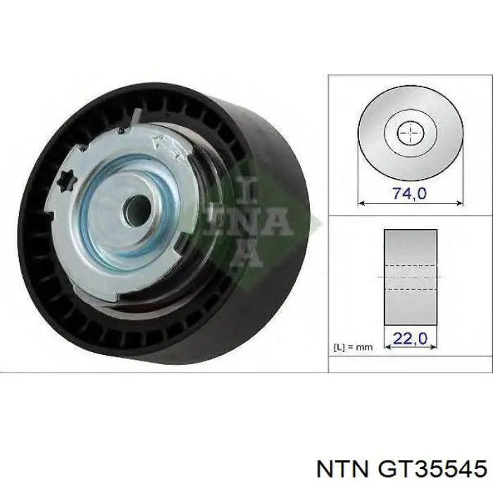 Ролик натяжителя ремня газораспределения NTN GT35545 цена, от 25.22 USD