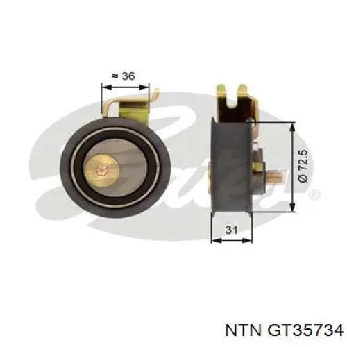 GT35734 NTN Ролик натяжителя ремня ГРМ
