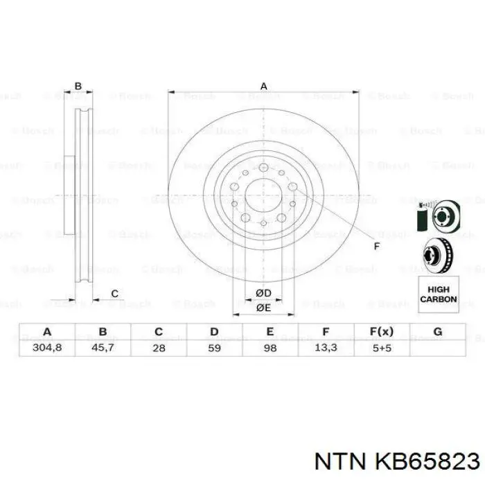 Купить KB65823 NTN Опора амортизатора переднего левого