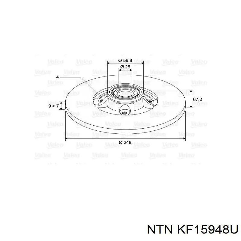 Задний тормозной диск NTN KF15948U цена, от 62.70 USD