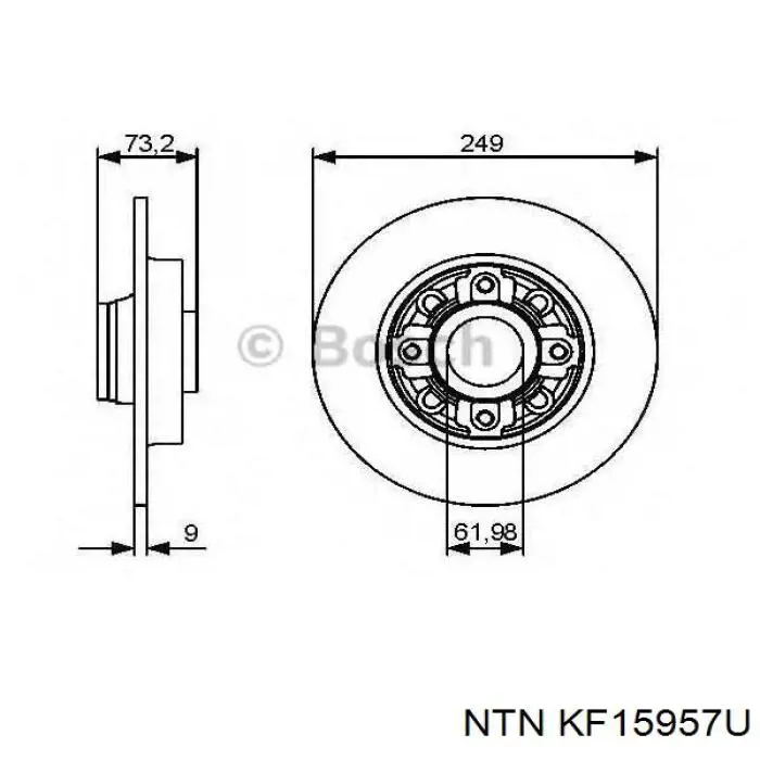 Купить KF15957U NTN Диск тормозной задний