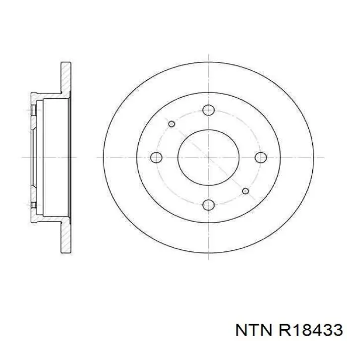 Подшипник задней ступицы R18433 NTN