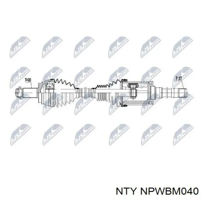 NPWBM040 NTY полуось (привод передняя правая)
