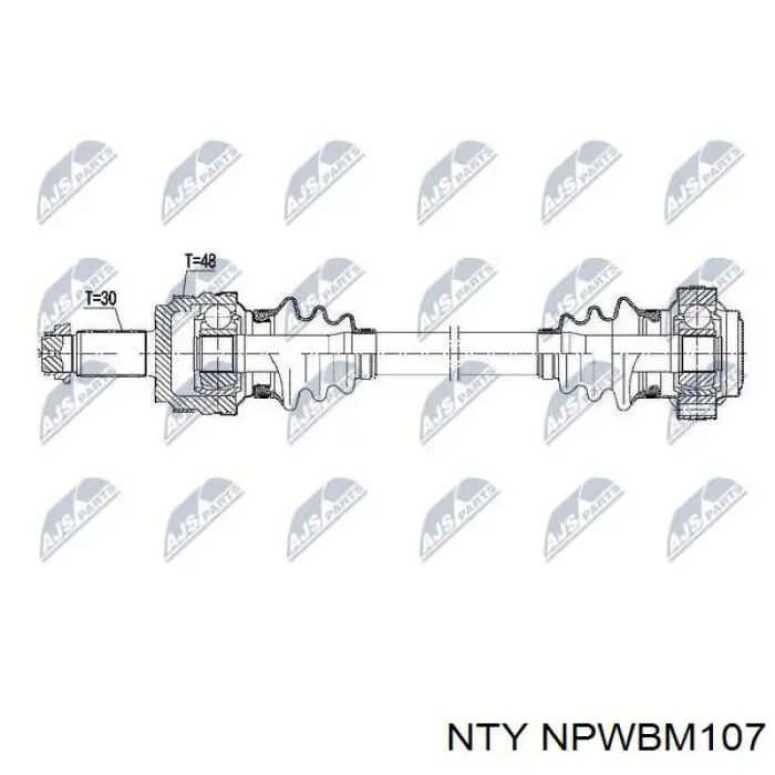Полуось задняя левая NTY NPWBM107 цена, от 68.00 USD