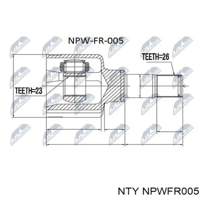 NPW-FR-005 NTY шрус внутренний передний левый