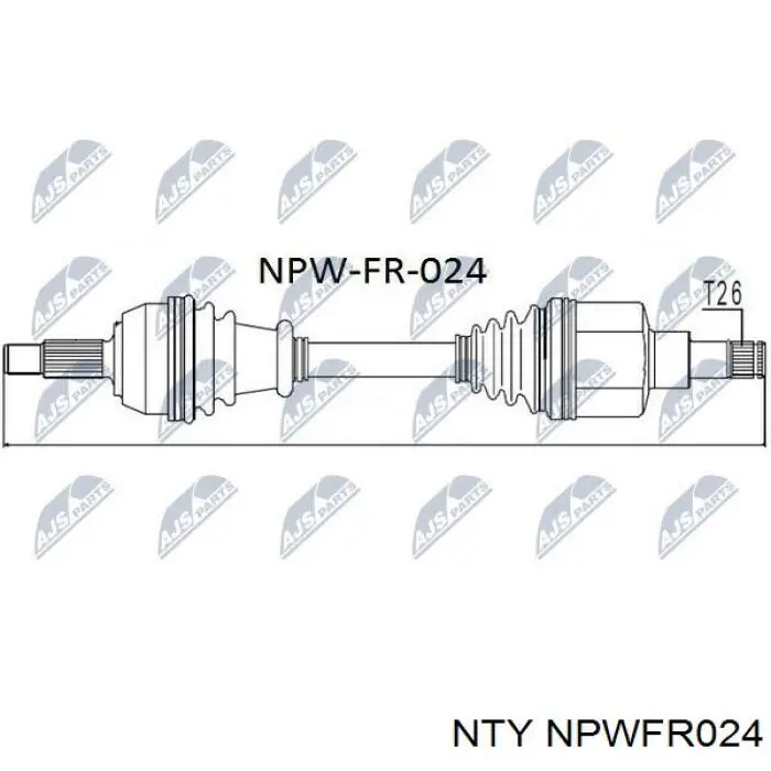 Левая полуось NPWFR024 NTY