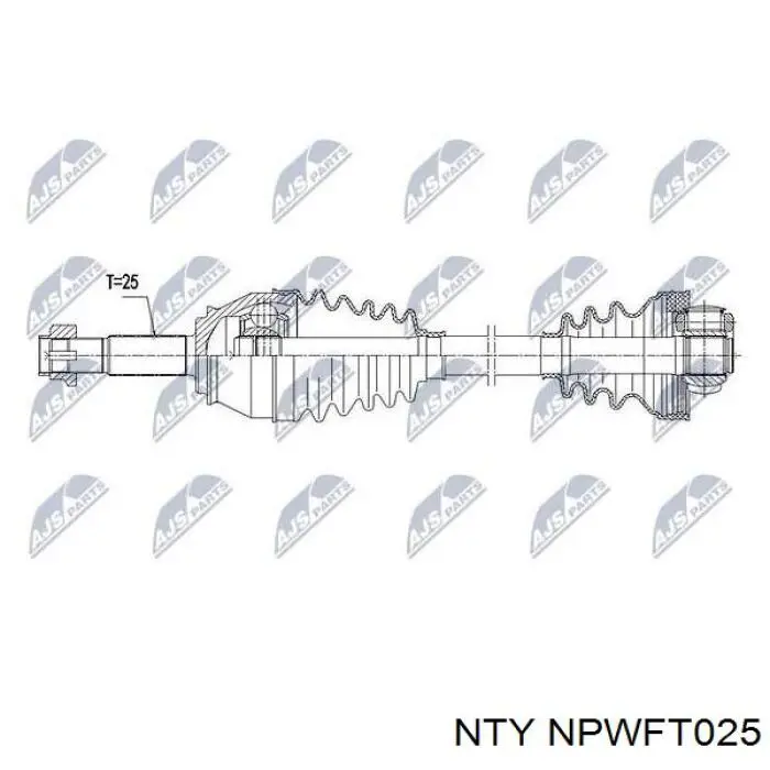 Левая полуось NPWFT025 NTY