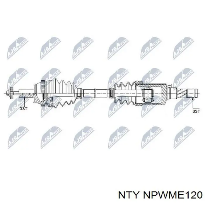 Купить NPWME120 NTY Полуось задняя левая