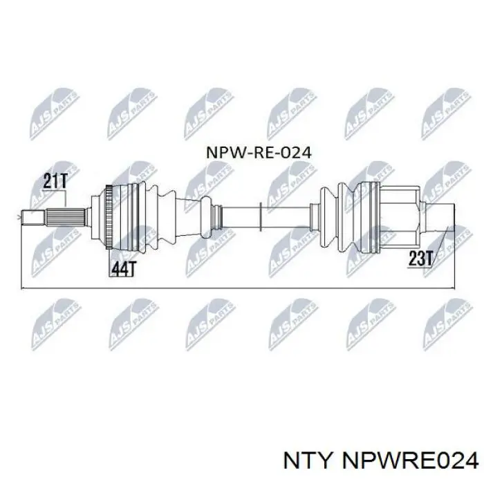 NPW-RE-024 NTY полуось (привод передняя правая)