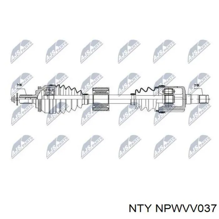 Полуось (привод) передняя левая NPWVV037 NTY