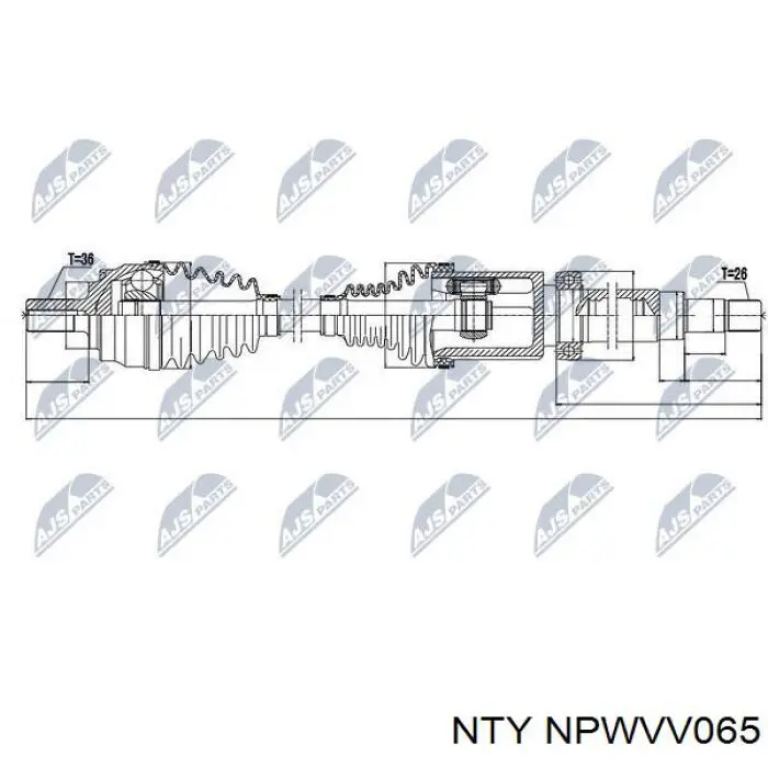 Привод передний правый NTY NPWVV065 цена, от 100.03 USD